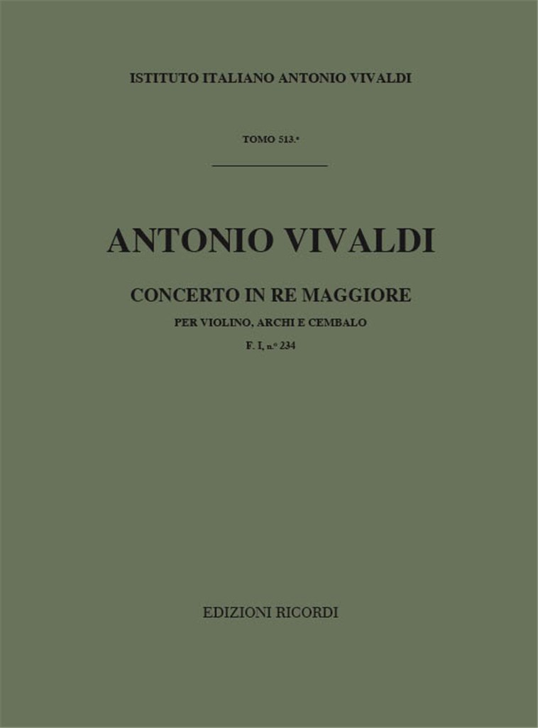 Concerti Per Vl., Archi E B.C.: In Re Rv 227